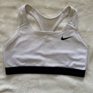 Nike Women's White and Black Sports Bra